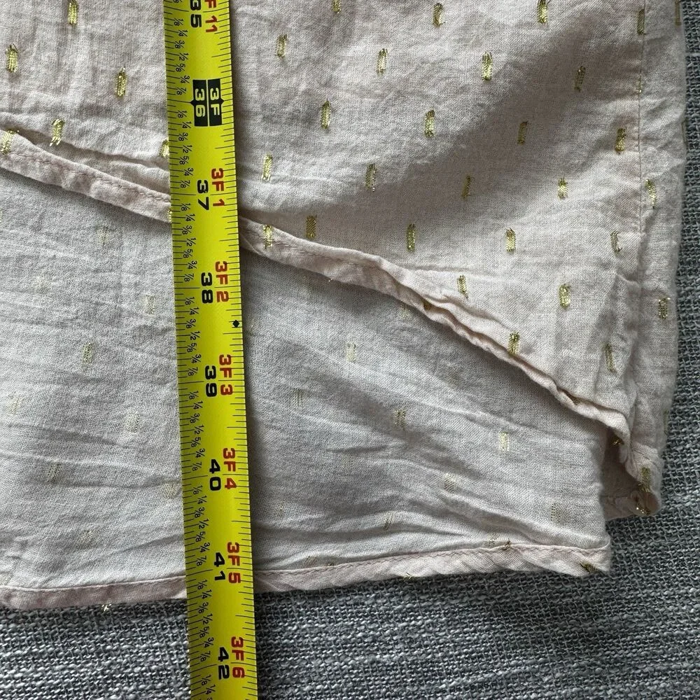 Old Navy Girls XL 14 Pink Metallic Gold Dot Halter Dress High Low Cotton Lined